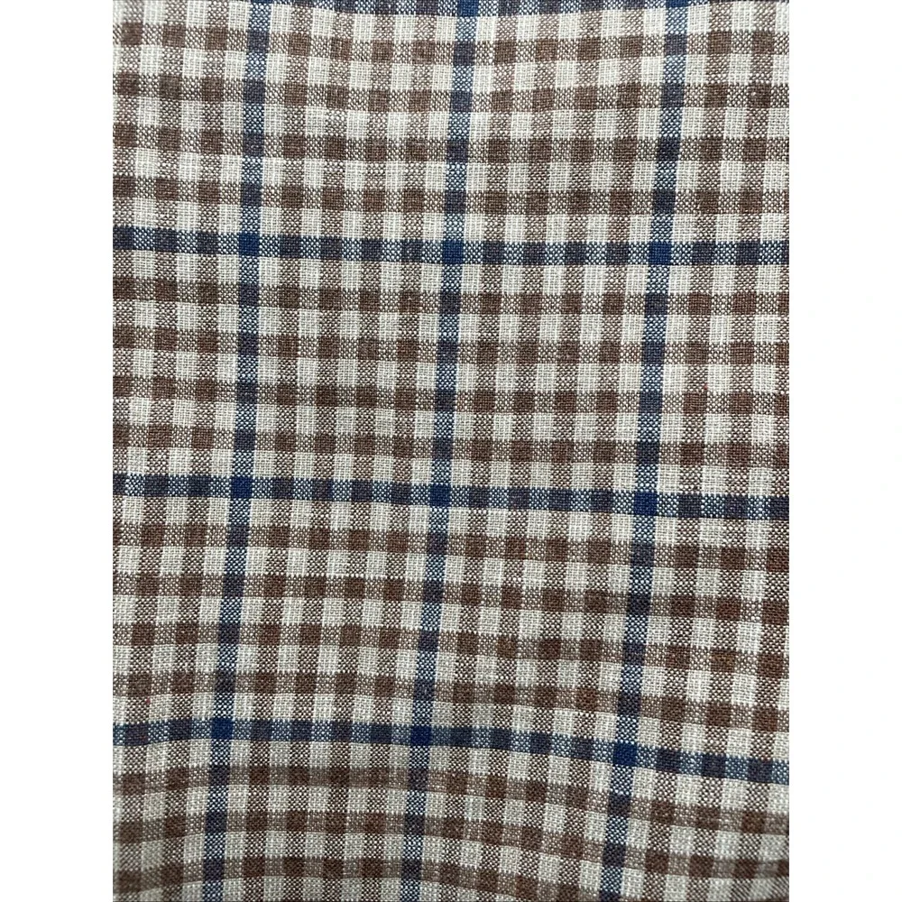 Original men's S 38S Penguin Blue and Brown Plaid Blazer Cotton Poly Blend